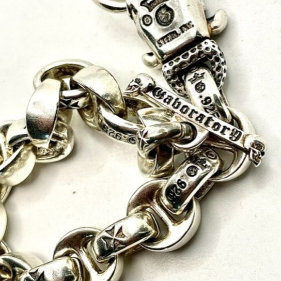 Gaboratory Vintage Silver Single Dog Biker Heavy BRACELET 99g - Picture 5 of 11